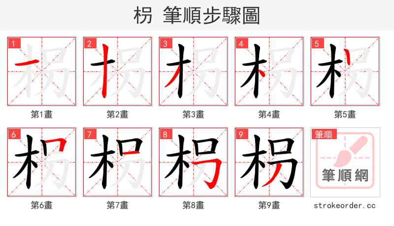 枴 的笔顺分步演示