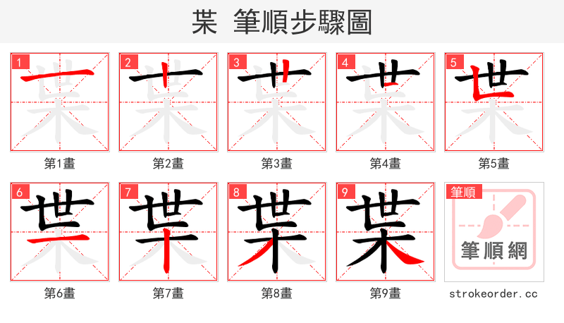 枼 的笔顺分步演示