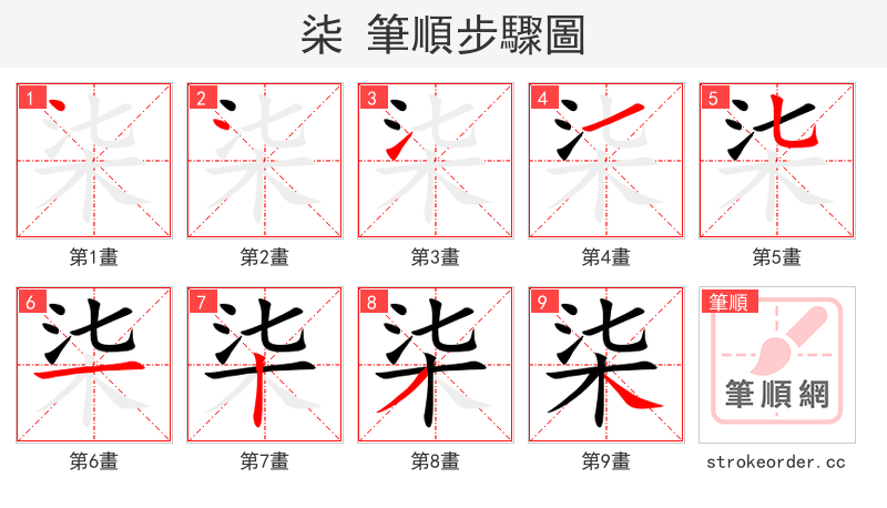 柒 的笔顺分步演示