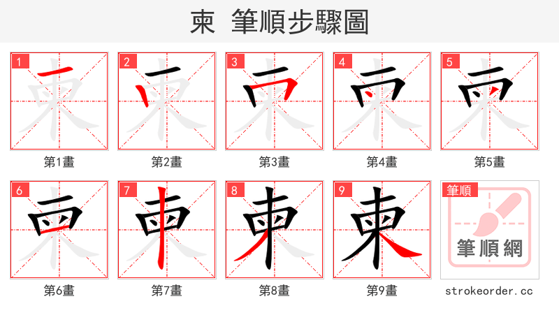柬 的笔顺分步演示