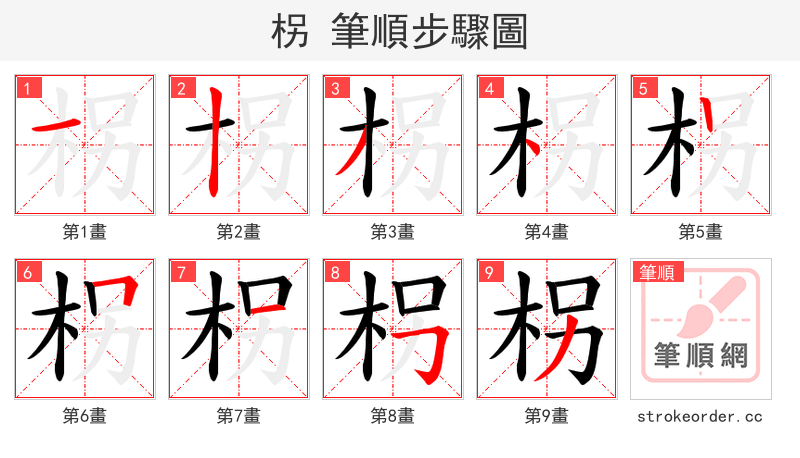 柺 的笔顺分步演示