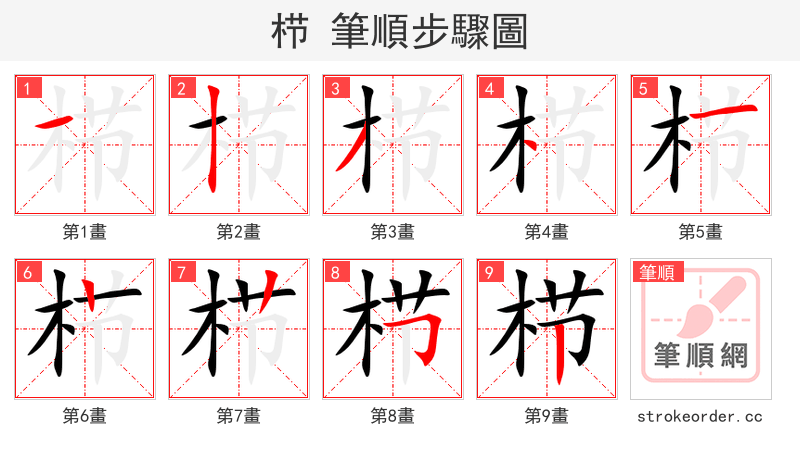 栉 的笔顺分步演示