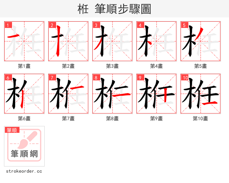 栣 的笔顺分步演示