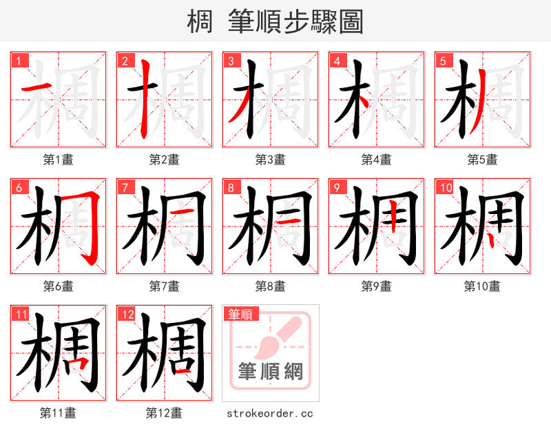 椆 的笔顺分步演示