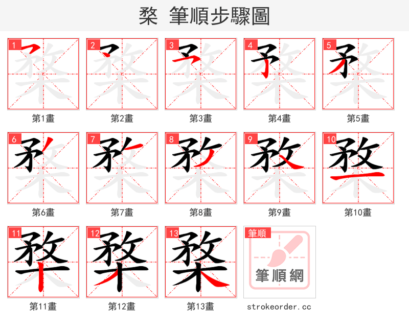 楘 的笔顺分步演示