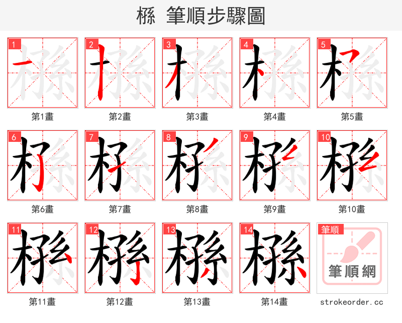 槂 的笔顺分步演示