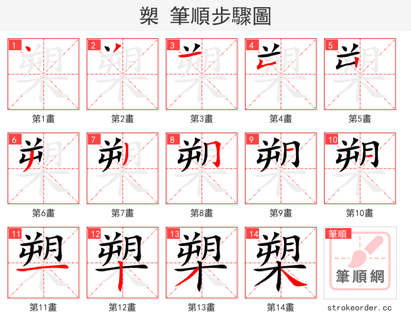槊 的笔顺分步演示