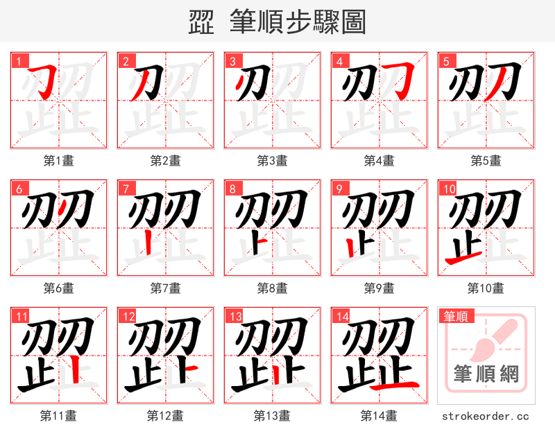 歰 的笔顺分步演示