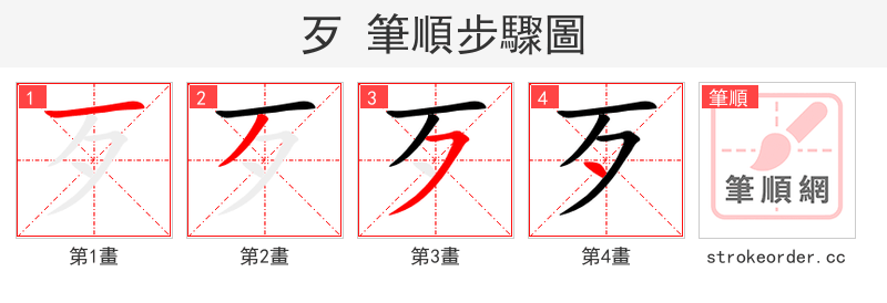 歹 的笔顺分步演示