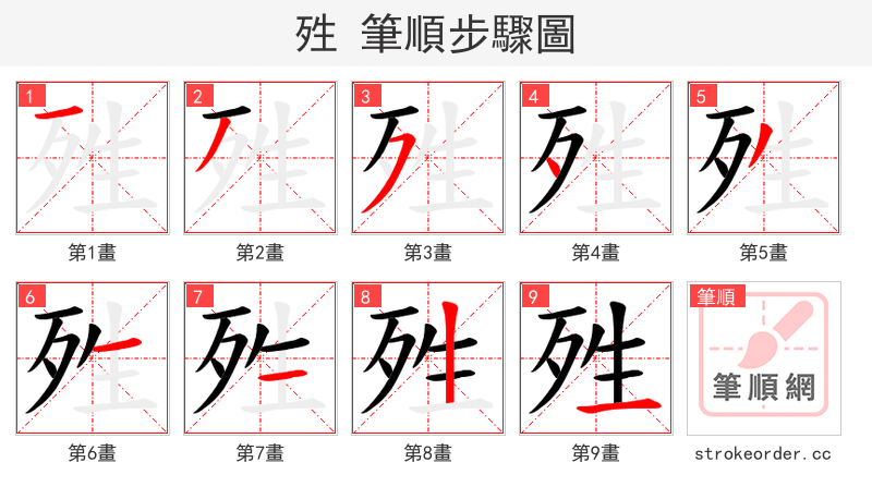 殅 的笔顺分步演示