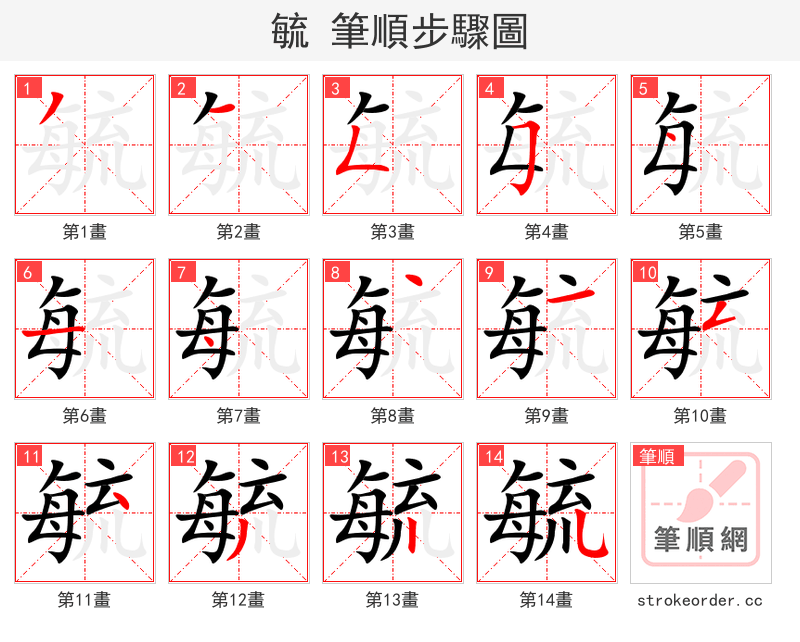 毓 的笔顺分步演示