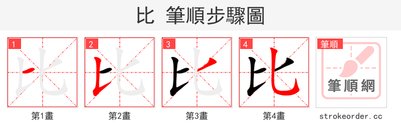 比 的笔顺分步演示