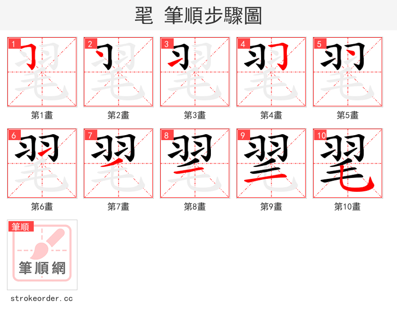 毣 的笔顺分步演示