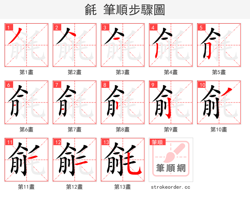 毹 的笔顺分步演示