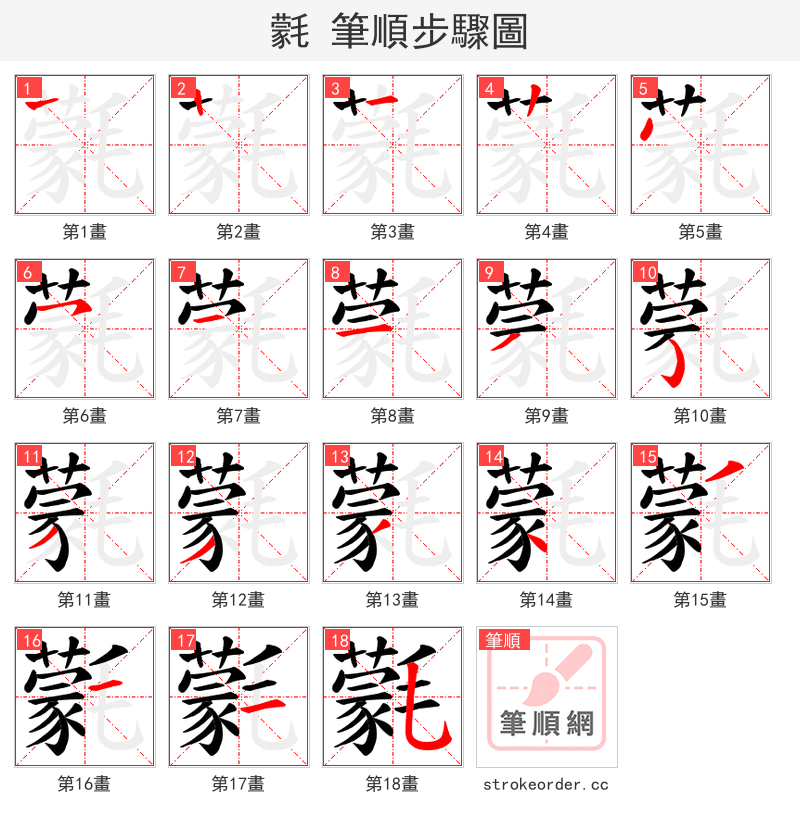 氋 的笔顺分步演示
