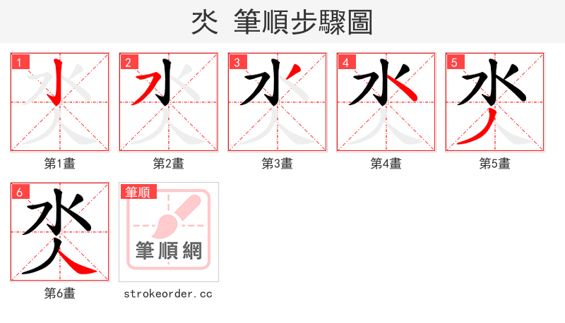 氼 的笔顺分步演示