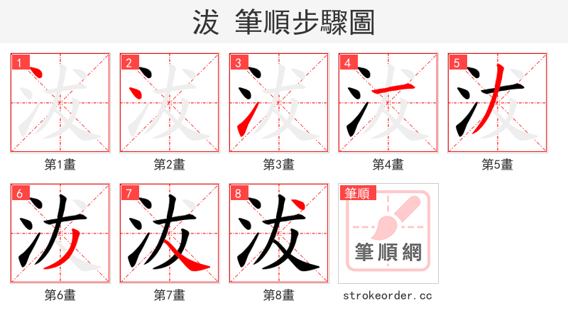 沷 的笔顺分步演示