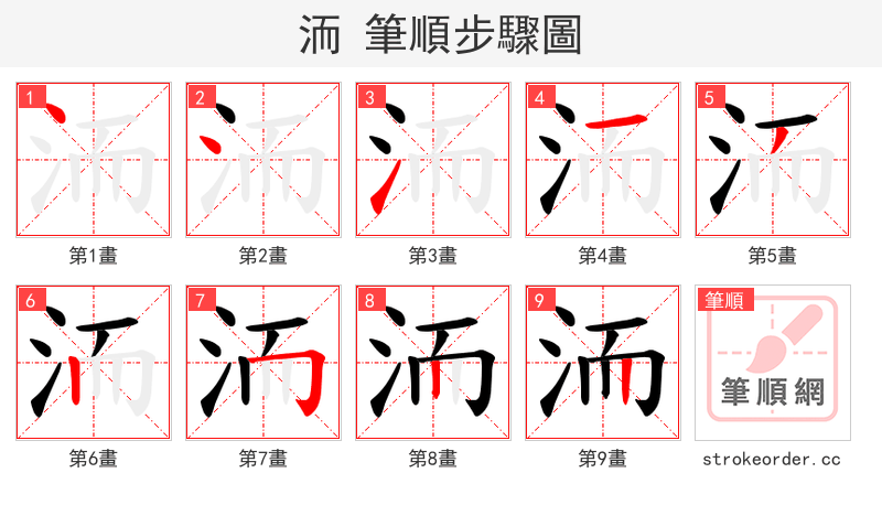 洏 的笔顺分步演示
