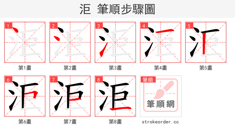 洰 的笔顺分步演示