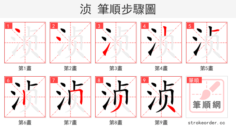 浈 的笔顺分步演示