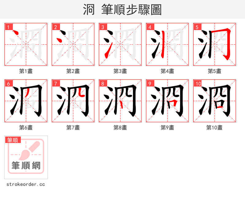 浻 的笔顺分步演示