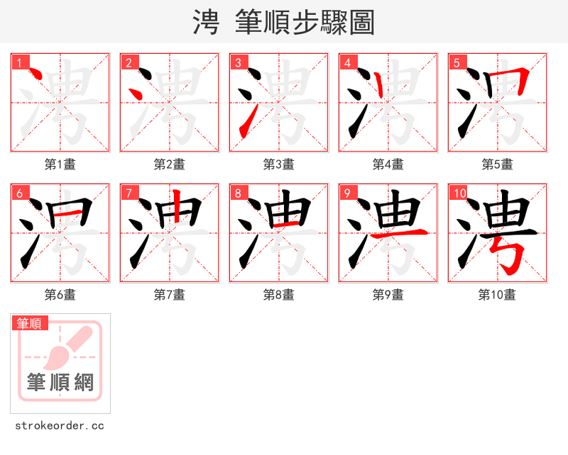 涄 的笔顺分步演示