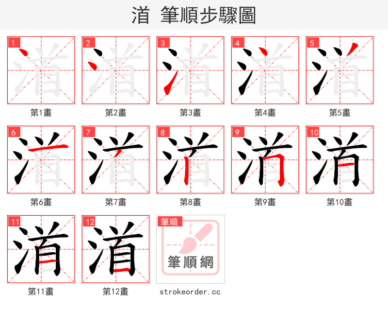 渞 的笔顺分步演示