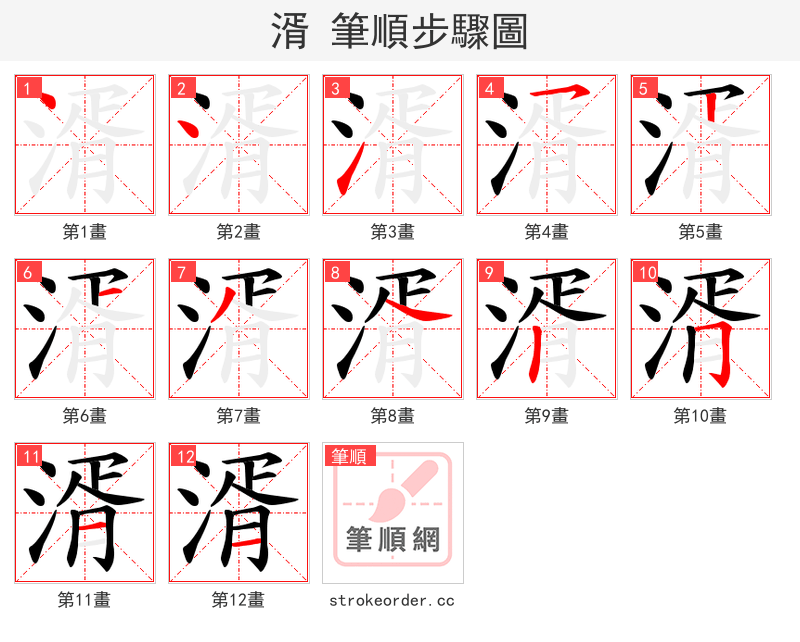 湑 的笔顺分步演示