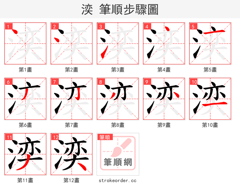 湙 的笔顺分步演示