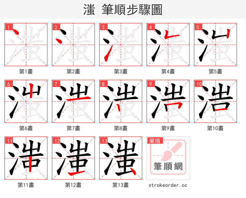 滍 的笔顺分步演示