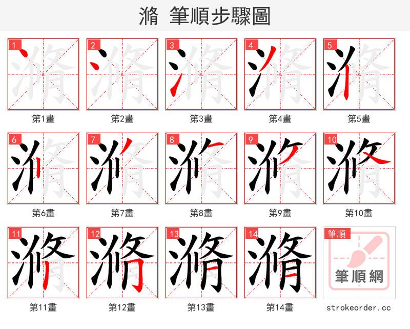 滫 的笔顺分步演示