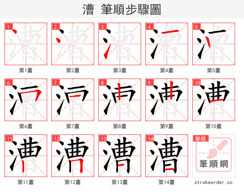 漕 的笔顺分步演示