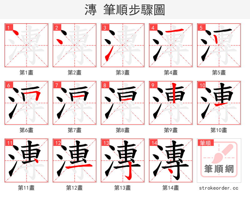 漙 的笔顺分步演示