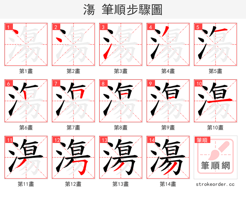 漡 的笔顺分步演示