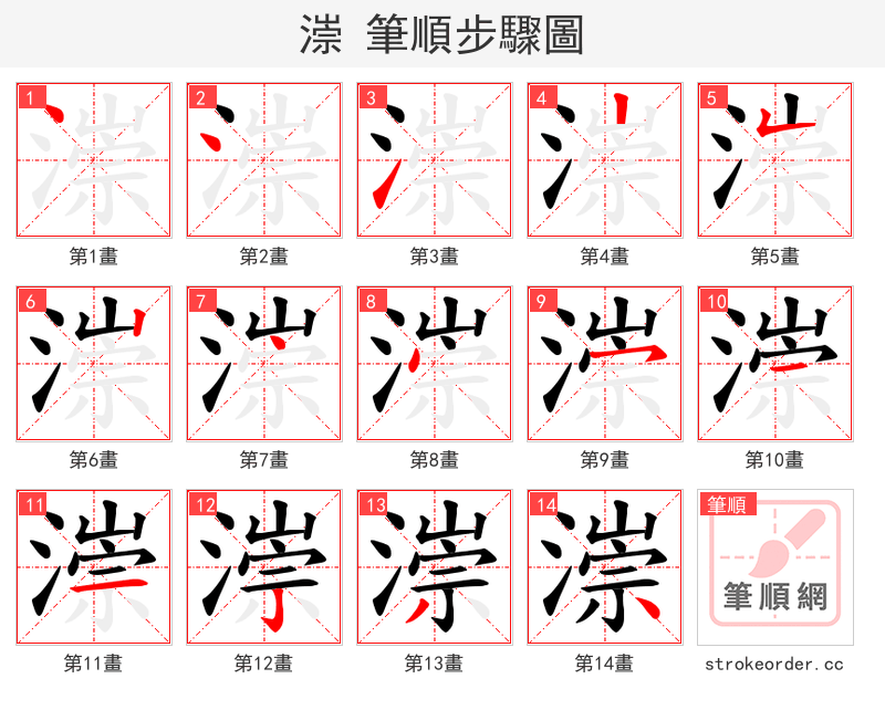 漴 的笔顺分步演示