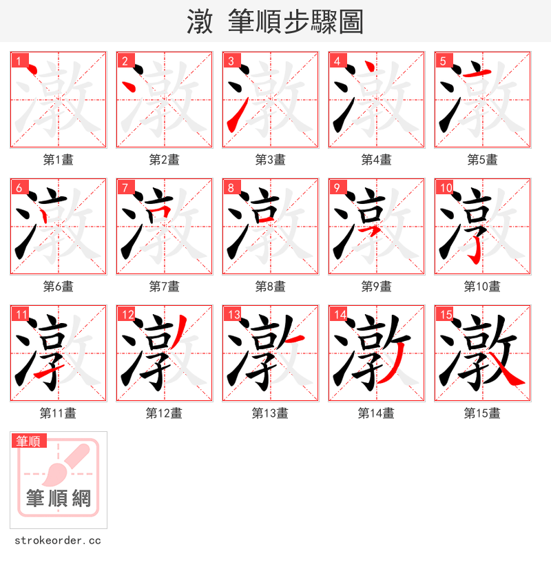 潡 的笔顺分步演示