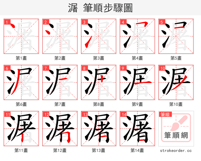 潳 的笔顺分步演示