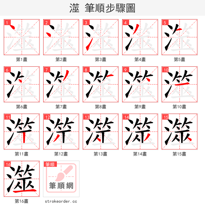 澨 的笔顺分步演示