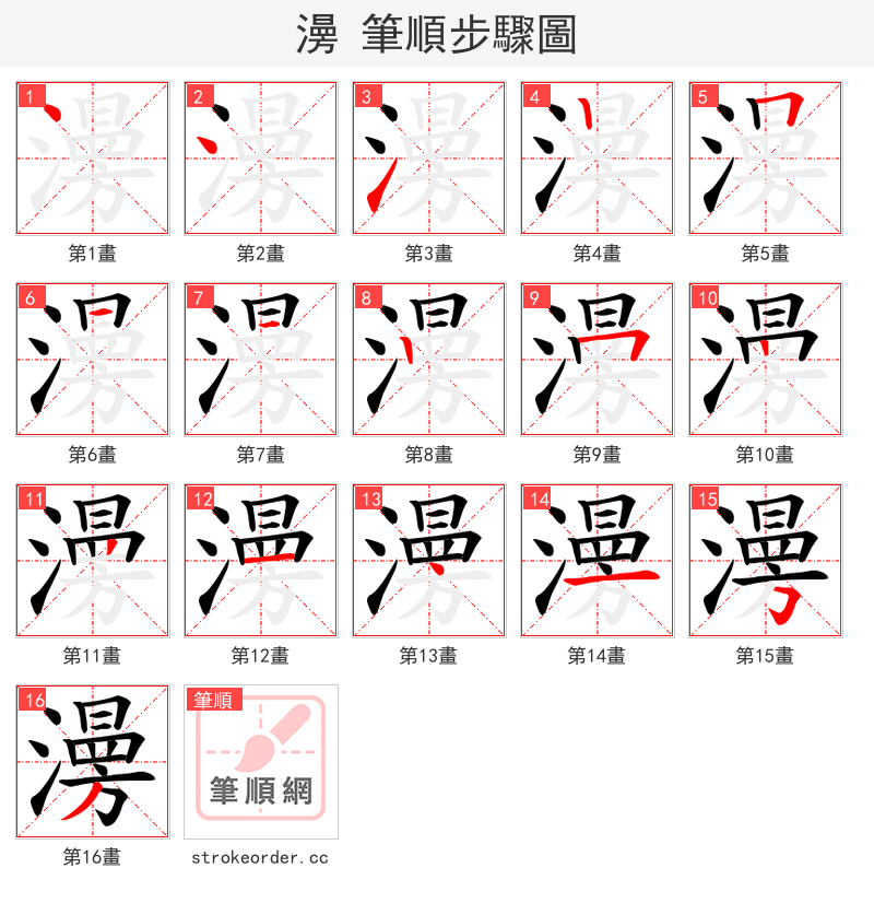 澷 的笔顺分步演示
