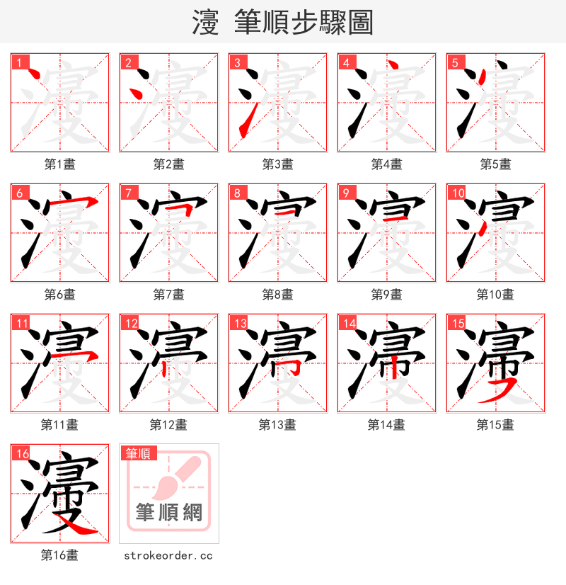 濅 的笔顺分步演示