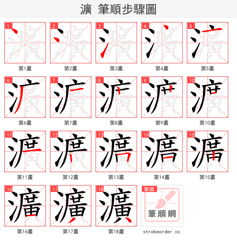 瀇 的笔顺分步演示