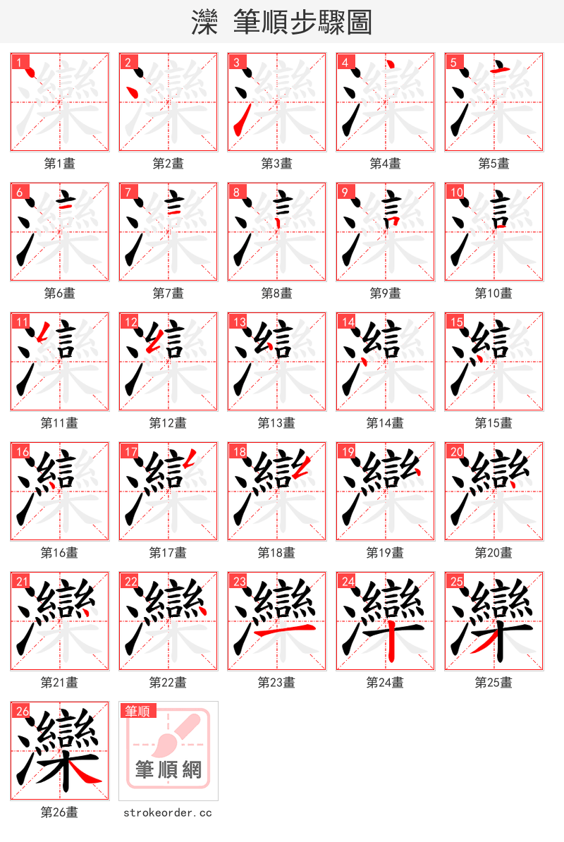 灤 的笔顺分步演示