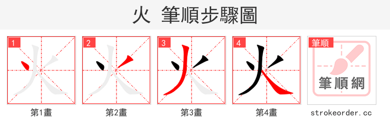 火 的笔顺分步演示