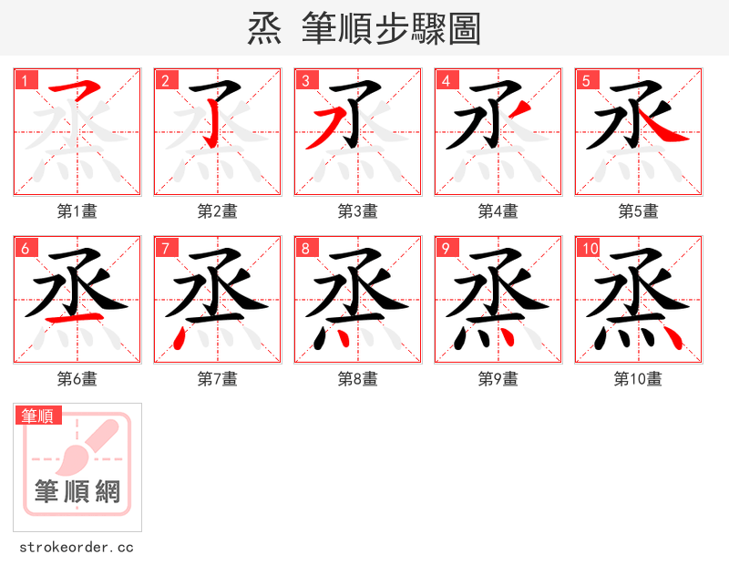 烝 的笔顺分步演示