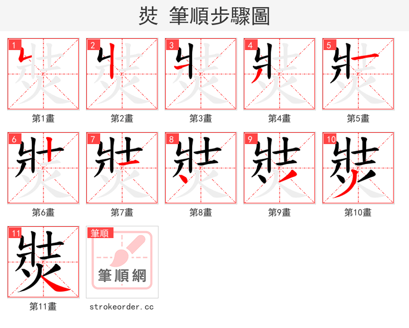 焋 的笔顺分步演示