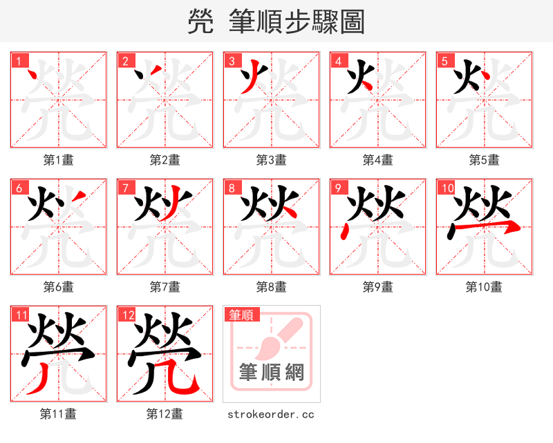 焭 的笔顺分步演示