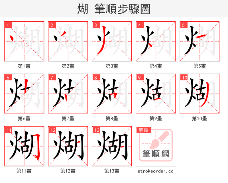 煳 的笔顺分步演示