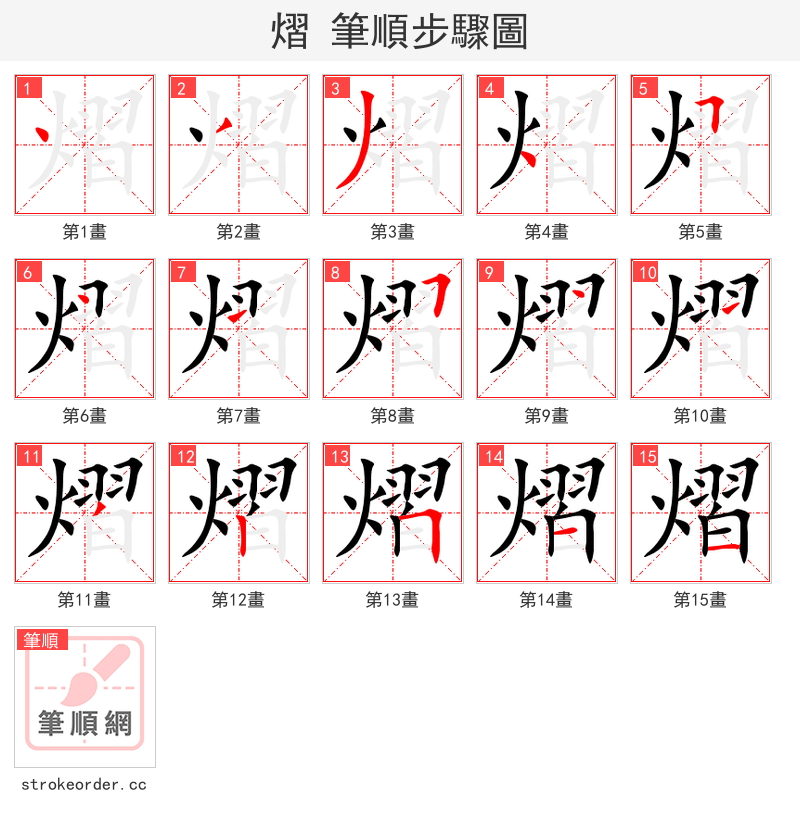 熠 的笔顺分步演示