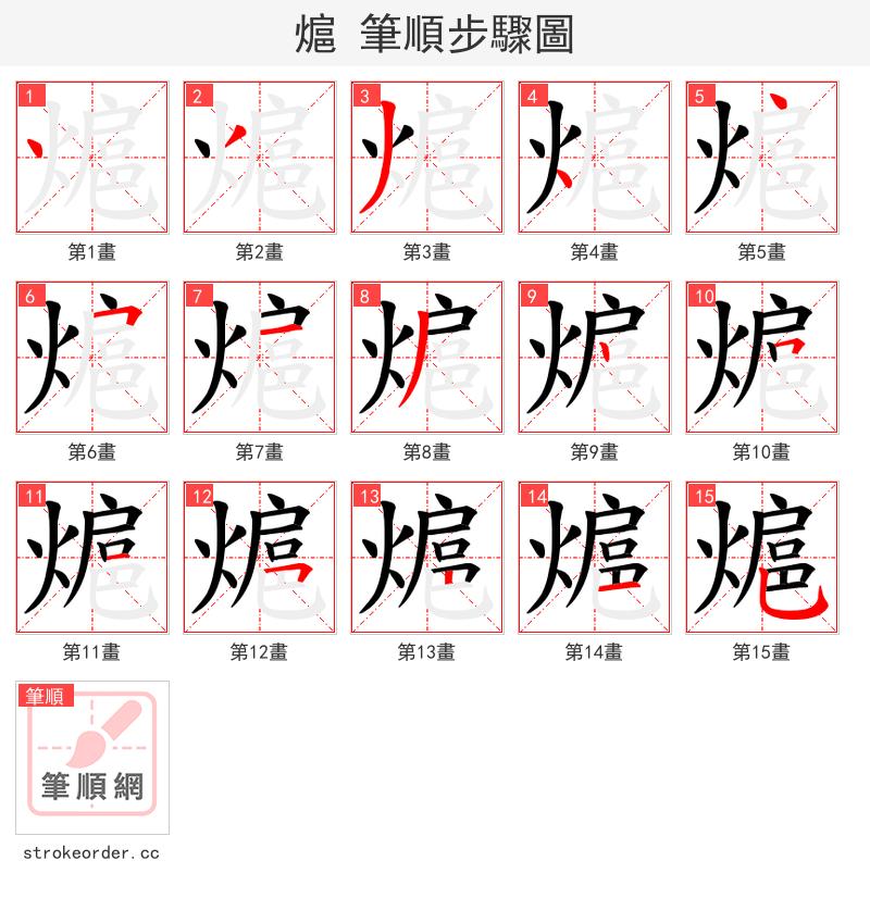熩 的笔顺分步演示