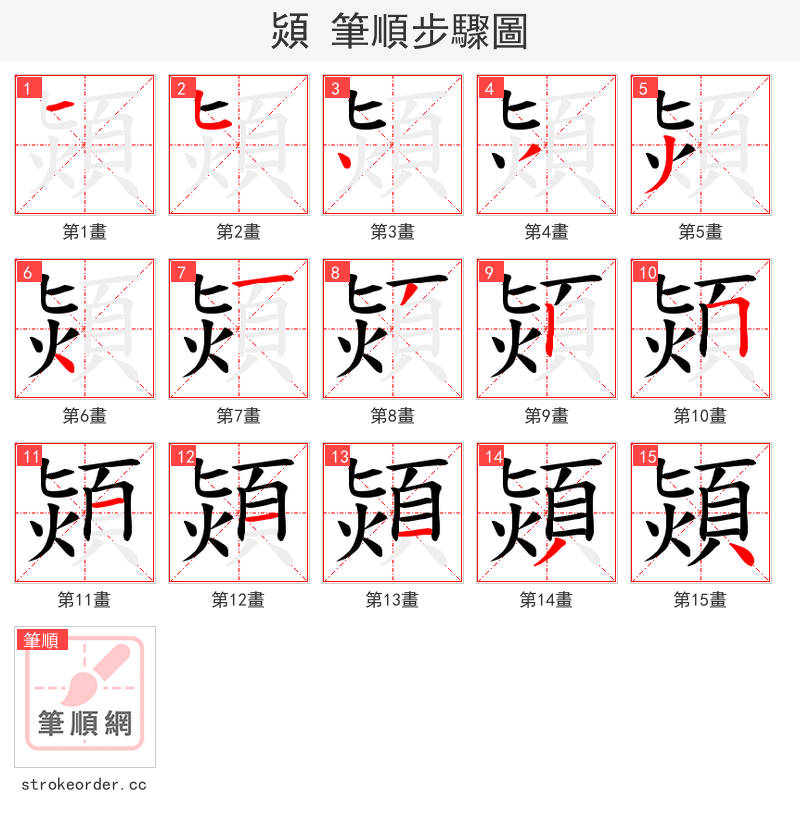 熲 的笔顺分步演示
